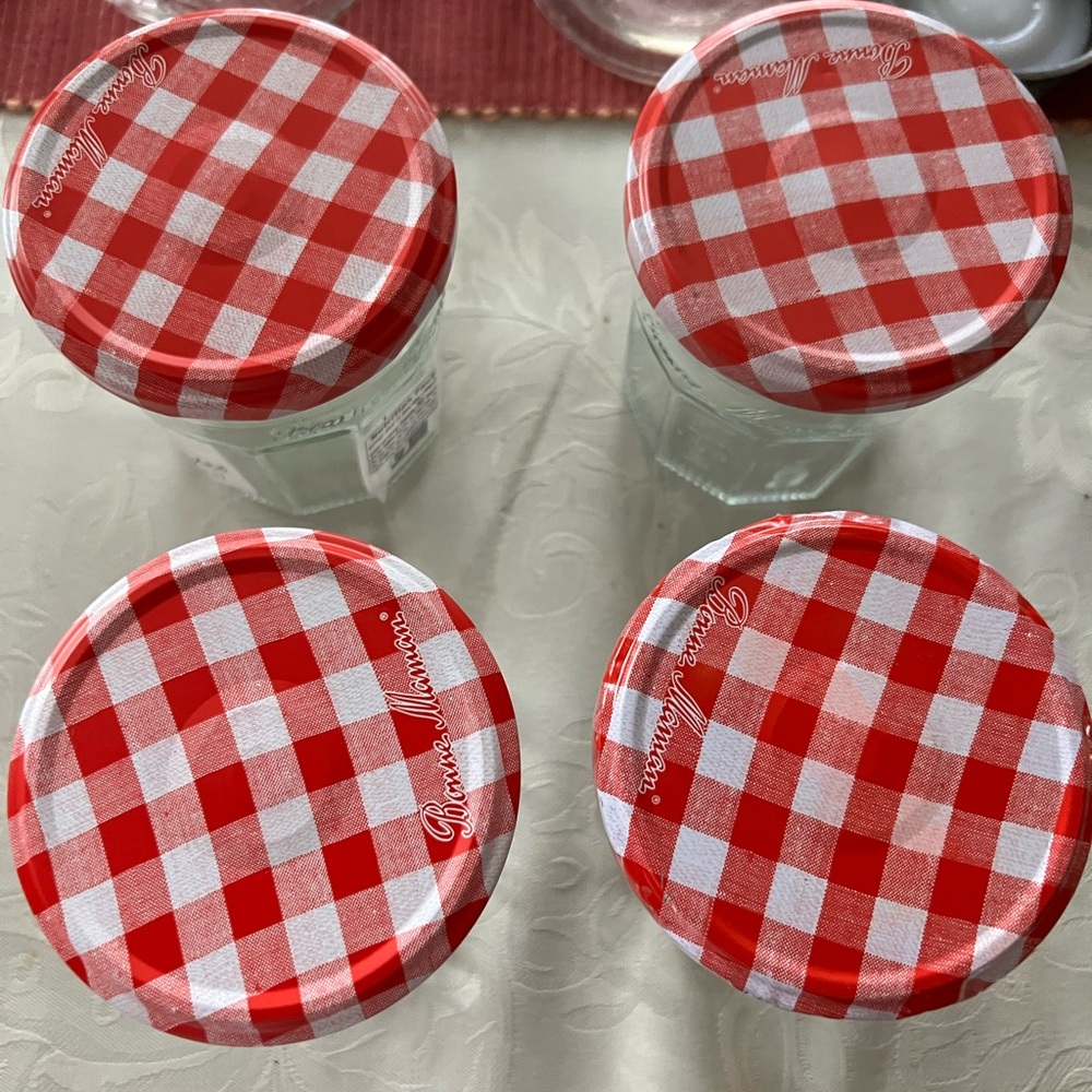 4 Bonne Maman 13 oz. Checkered Lid Glass Jars - Picture 2 of 5